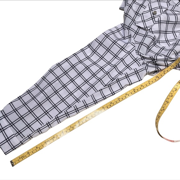 NWT Notations Button Down Blouse, White/Black Plaid, Sz XL - Picture 6 of 8